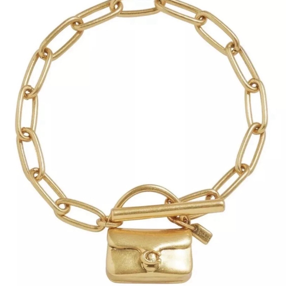 Coach Gold Chain Bracelet with Tabby Charm